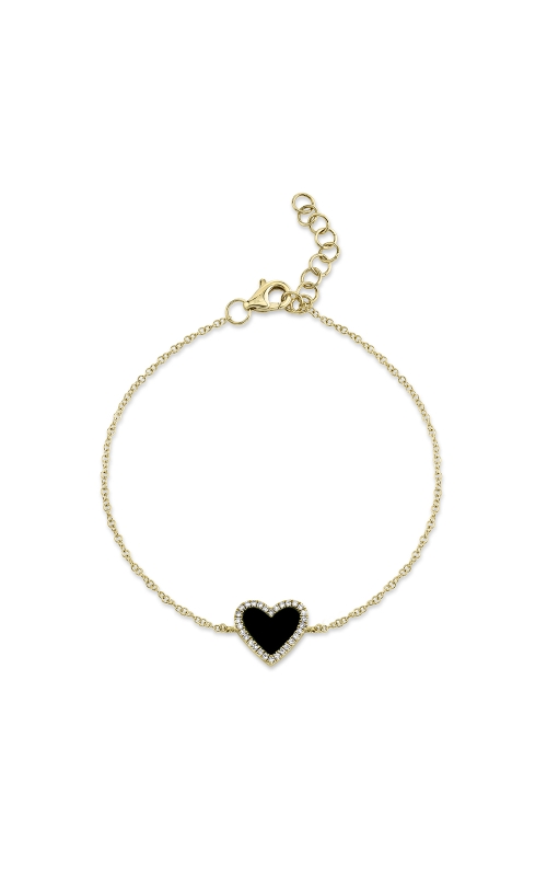 Heart Onyx & Diamond Bracelet