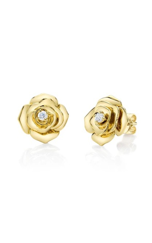 Diamond Flower Stud Earrings