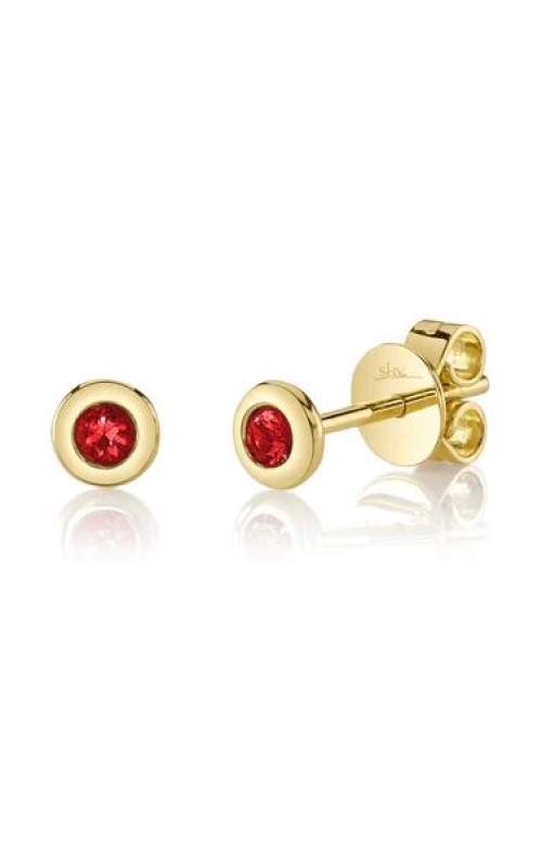 Ruby Bezel Stud Earrings