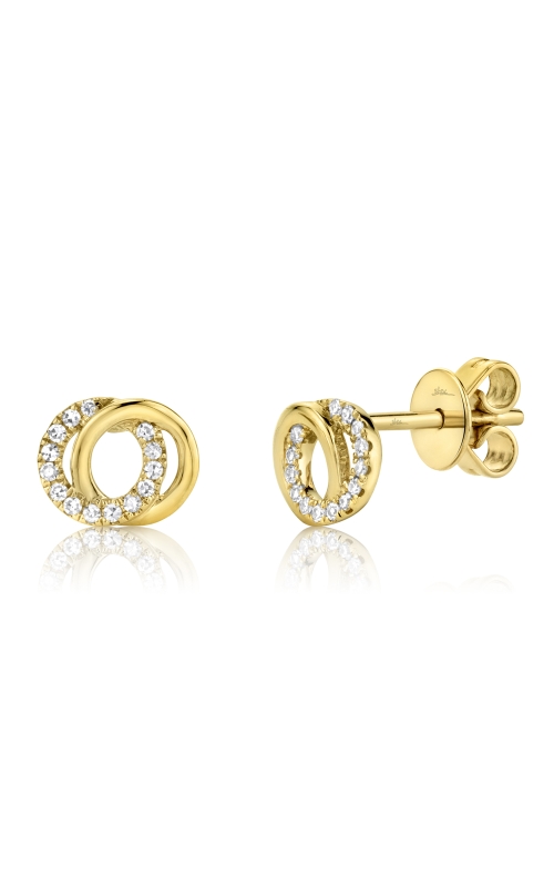 Diamond Love Knot Circle Earrings