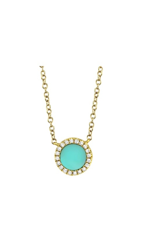 Diamond Halo & Turquoise Necklace