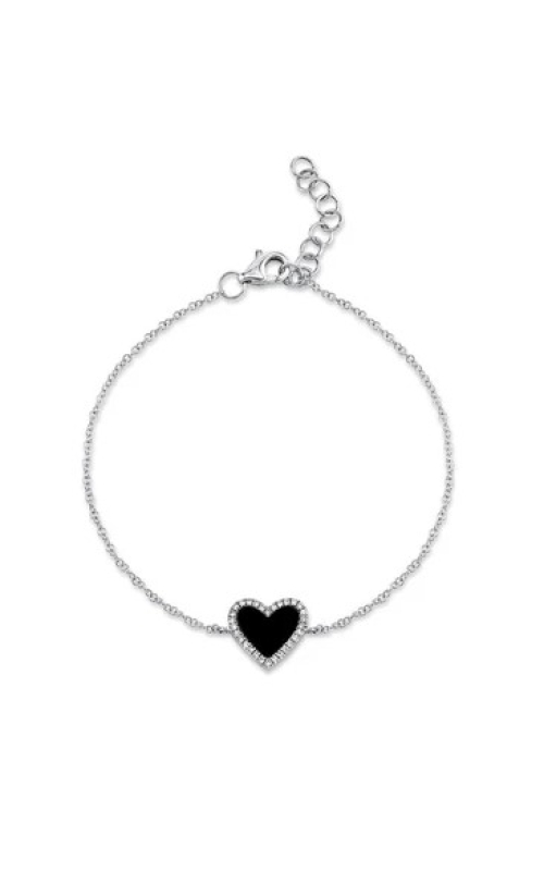 Onyx & Diamond Heart Bracelet