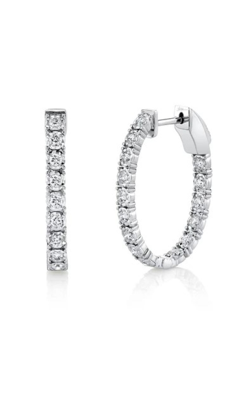 Diamond Oval Inside Out Hoop Earring