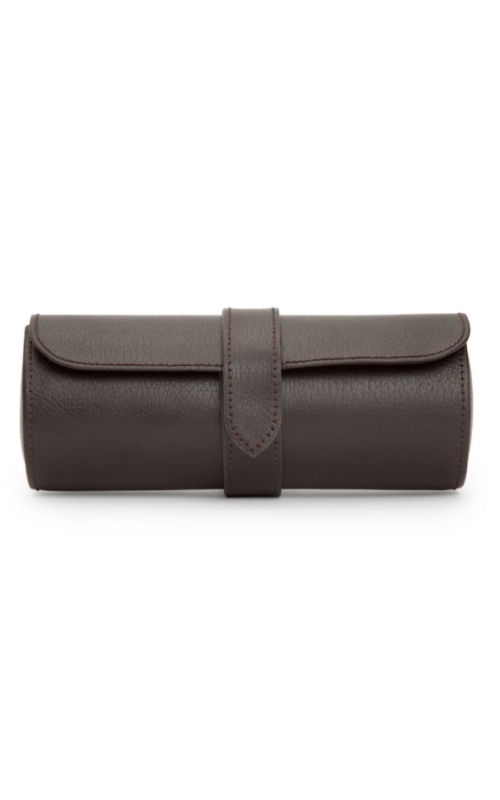 Wolf Blake Watch Roll W/ Capsule - Brown