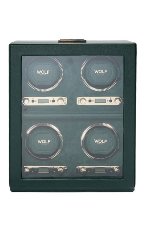 Wolf 4Pc Watch Winder - British Racing Green
