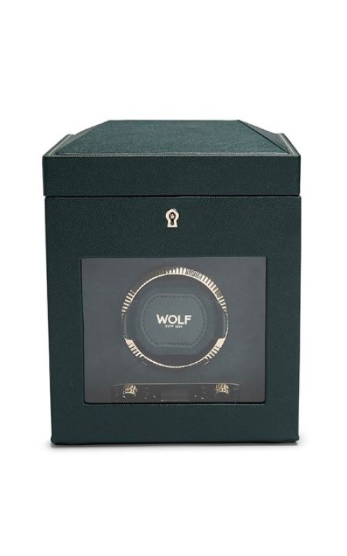 Wolf Single Watch Winder With Storage - British Racing Green