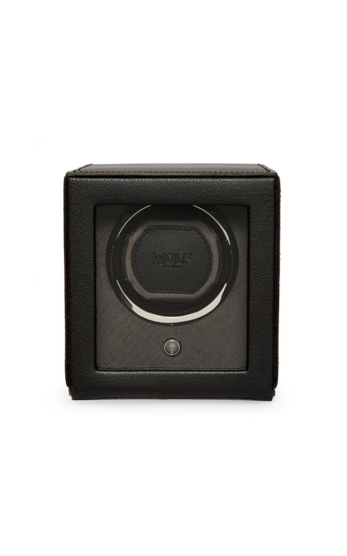 Wolf Cub Single Watch Winder With Cover - Black
