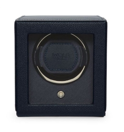 Wolf Cub Single Watch Winder With Cover - Navy