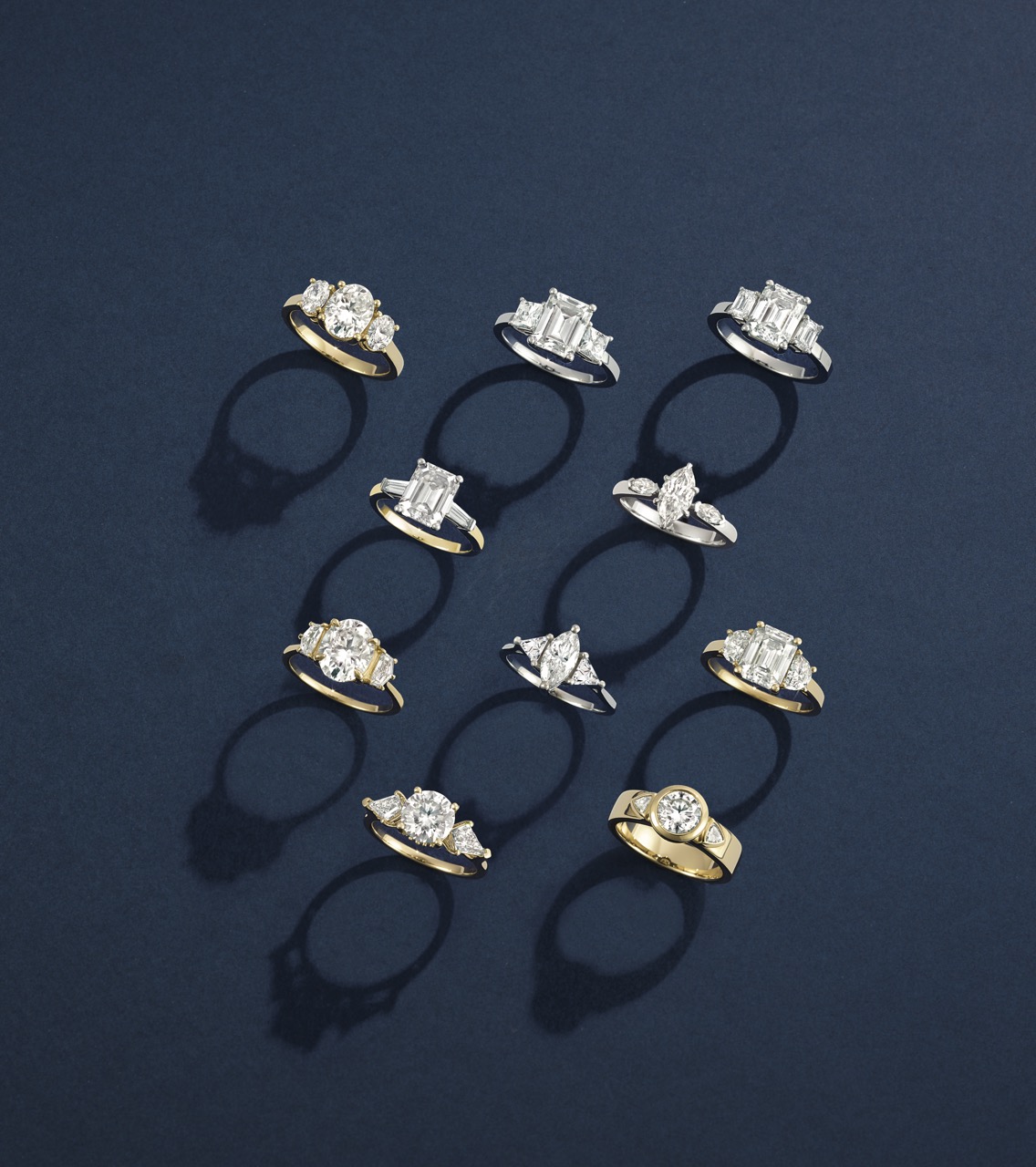 A selection of diamond ring settings to consider for your engagement ring